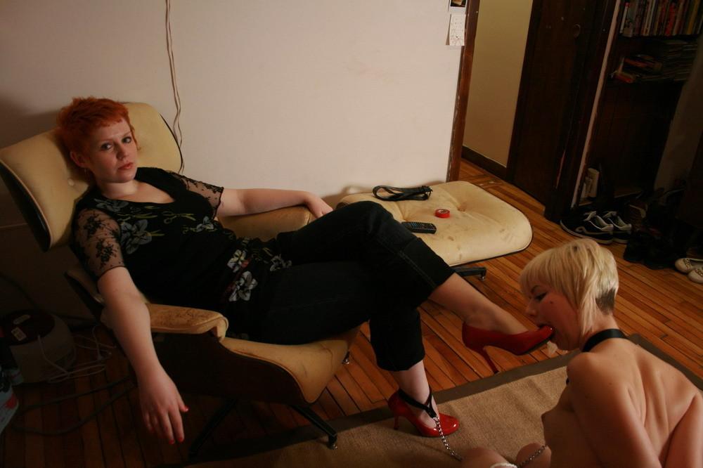 16P Mistress redd uses her slave as a foot and shoe cleaning utensil while she relax