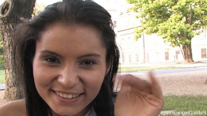 15P Lucy Belle forced to fuck and suck a big cock in public