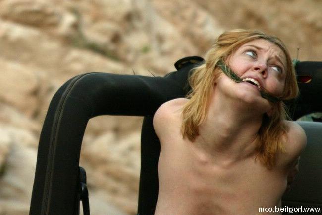 15P Blonde gets tied up and gagged in the desert
