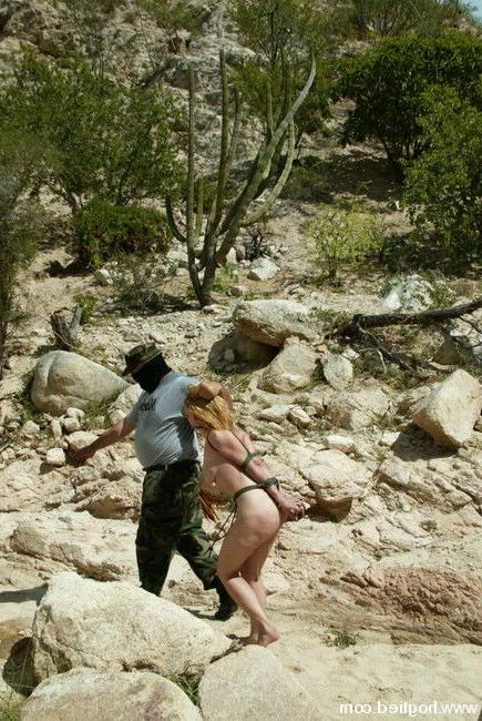 15P Blonde gets tied up and gagged in the desert