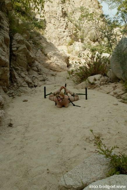 15P Blonde gets tied up and gagged in the desert