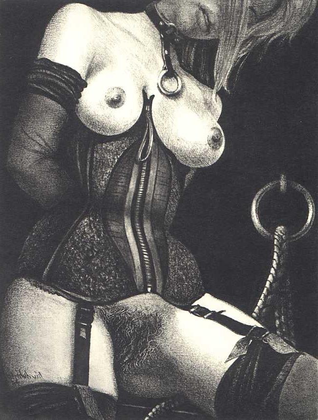 15P classic black and white bondage artwork
