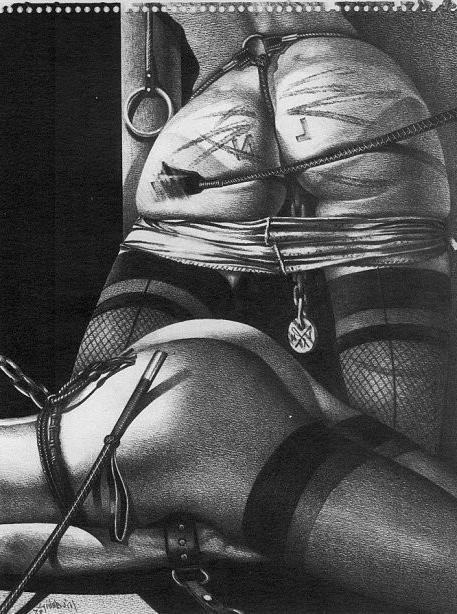 15P classic black and white bondage artwork