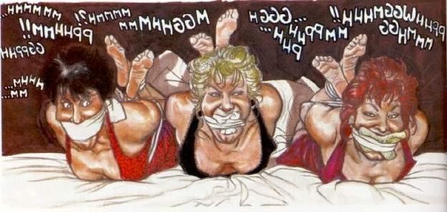 15P classic female foot fetish bondage art
