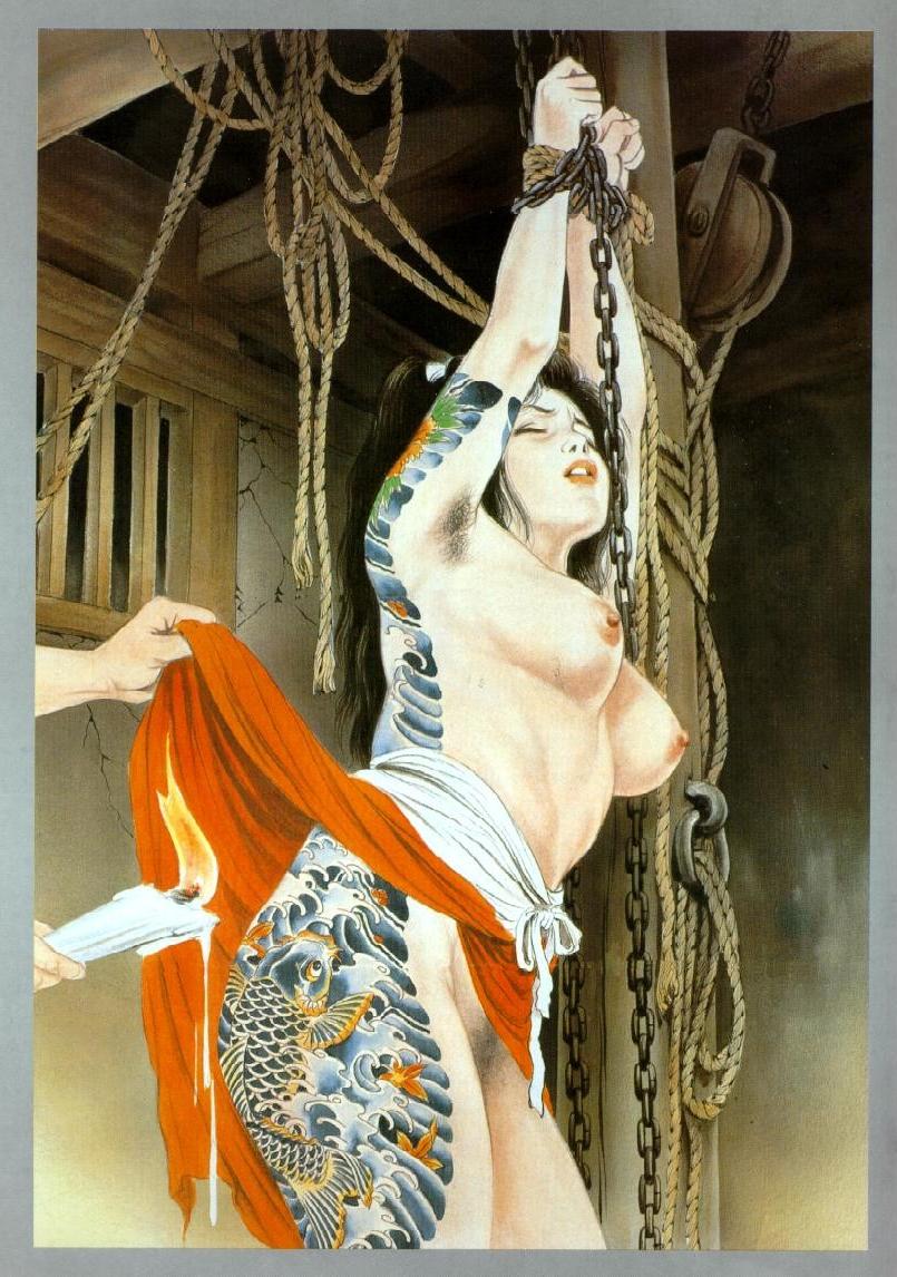 15P classic Japanese rope bondage art