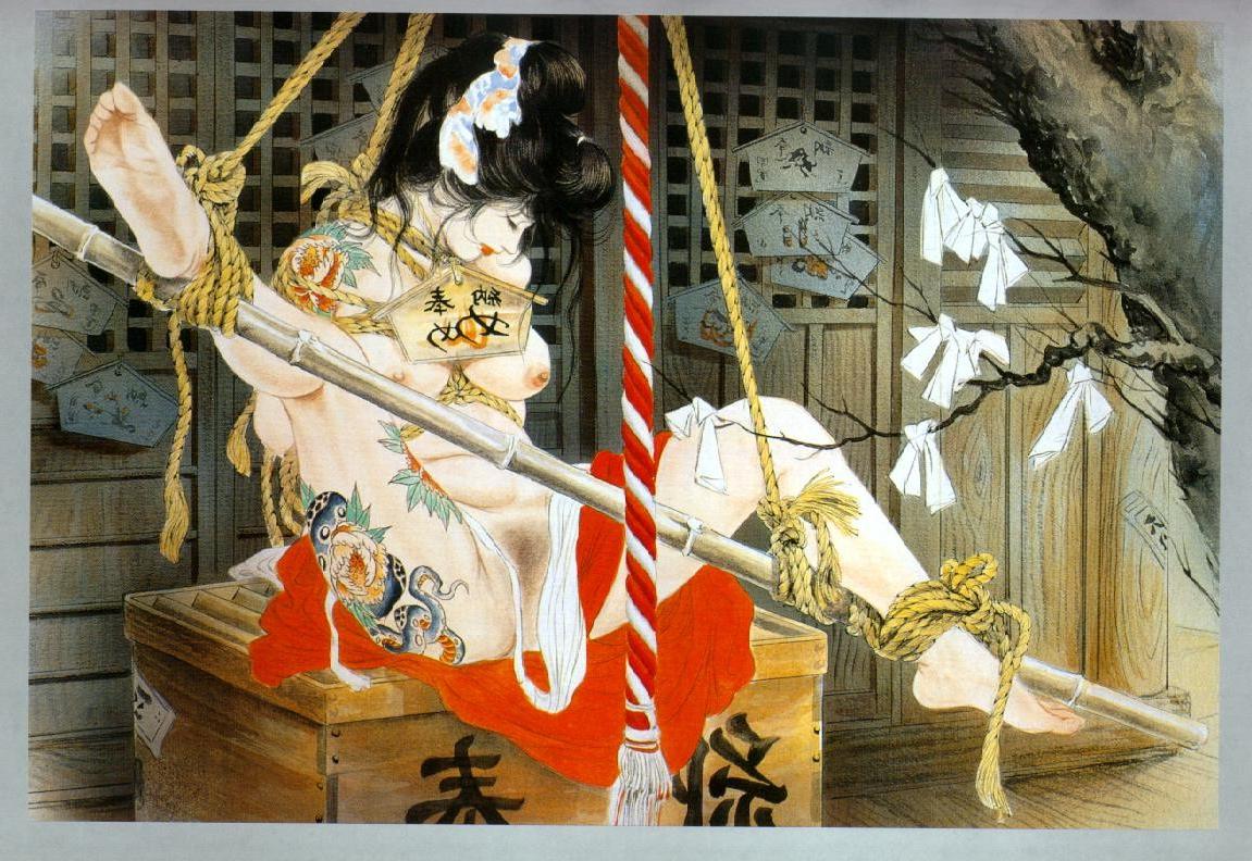 15P classic Japanese rope bondage art