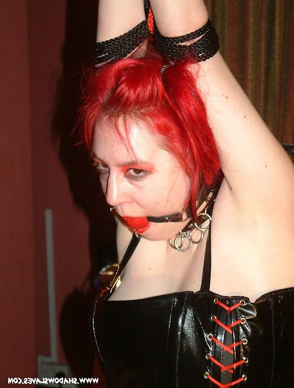 14P Goth chick in bondage