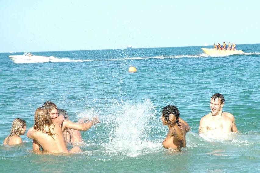 15P Gorgeous blonde Russian nudist sunbathes naked