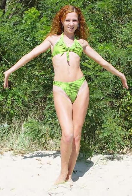 16P Mini Tit Redhead Strips Bikini Goes Naked on Sunny Beach