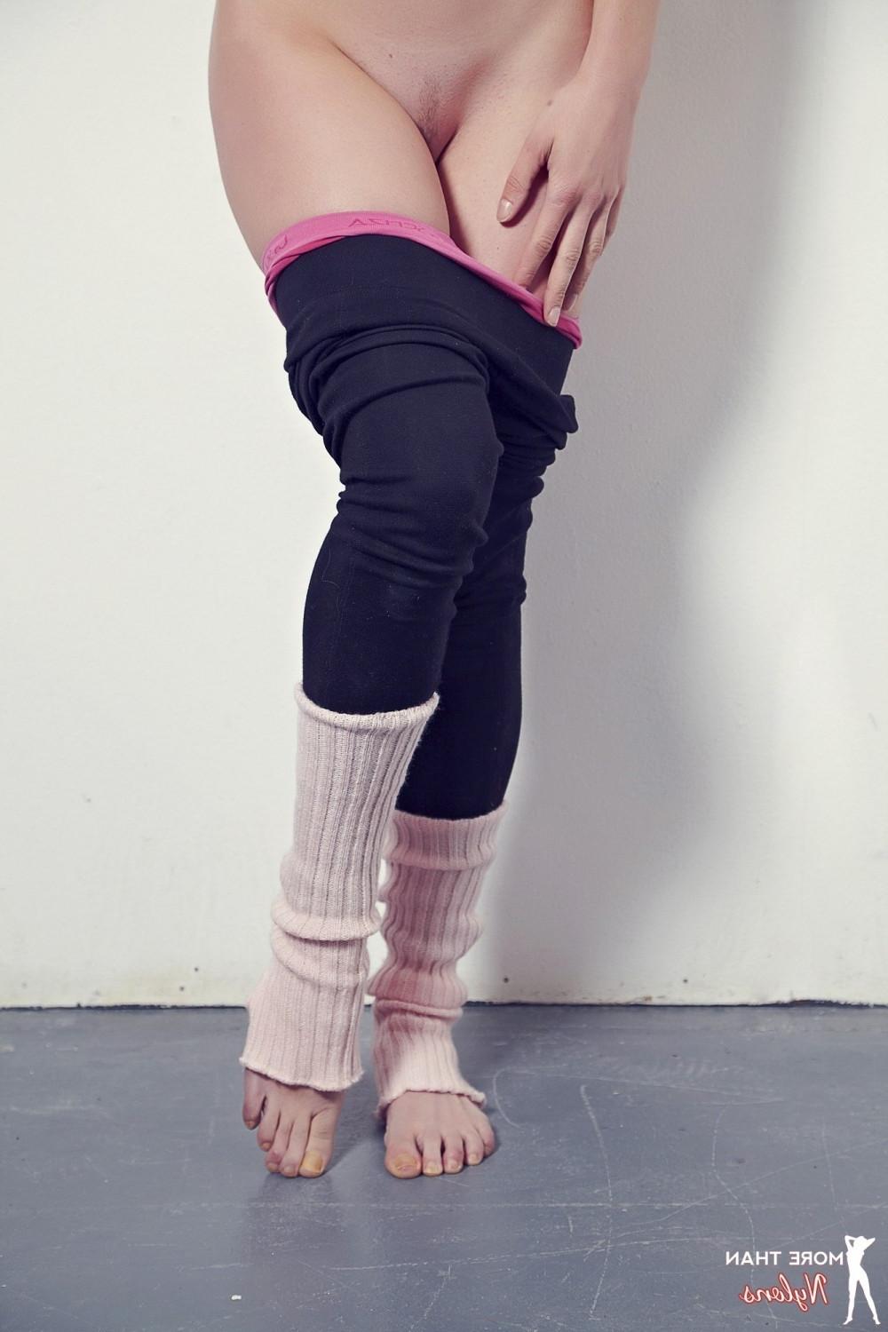 12P Sam in her her stretchy leggings and sexy socks
