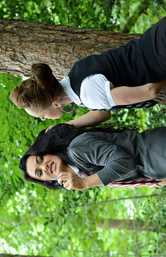 15P Two college hotties fighting in the wood and undressing