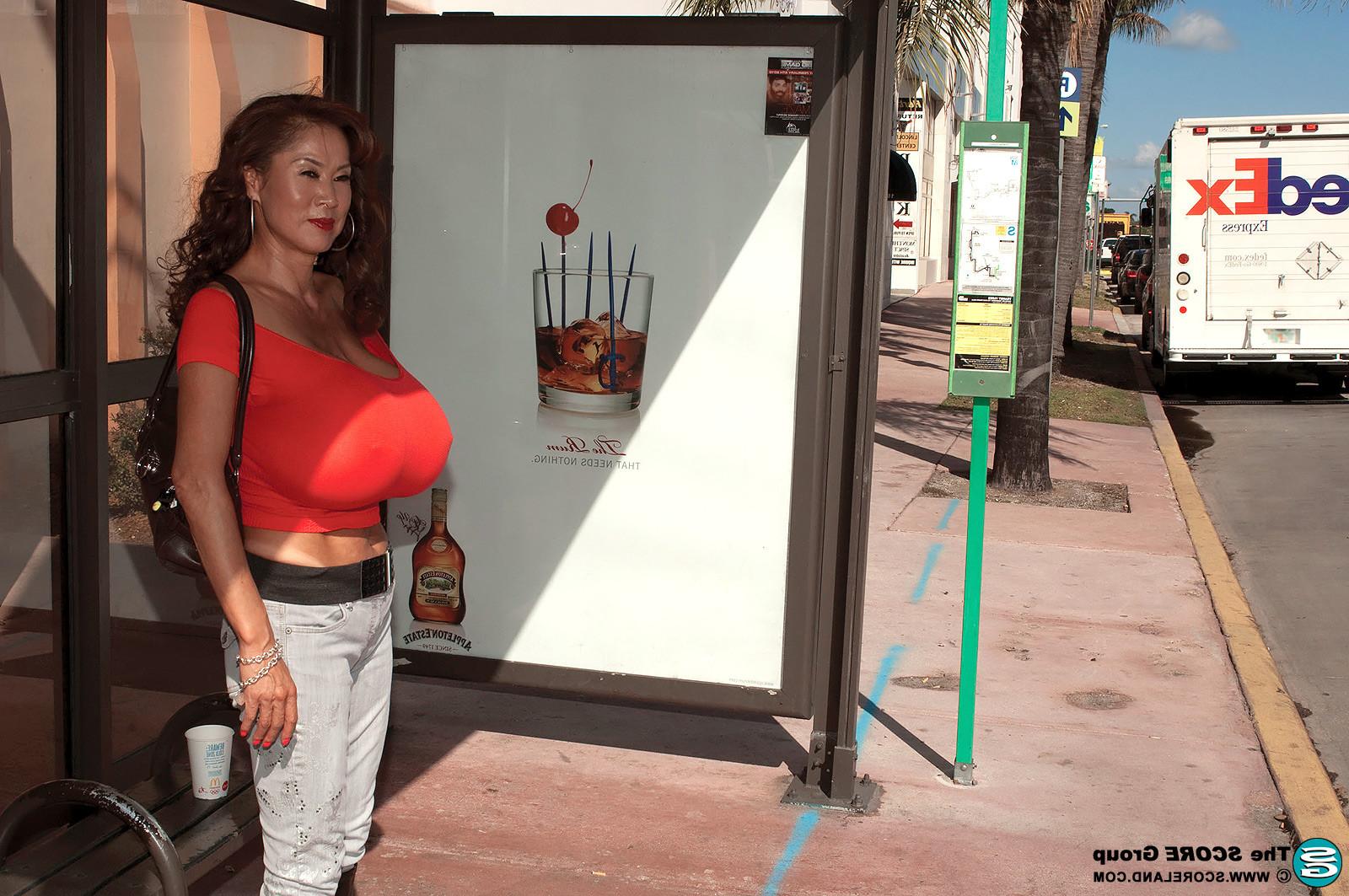 15P Big boobed korean pornstar Minka on South Beach