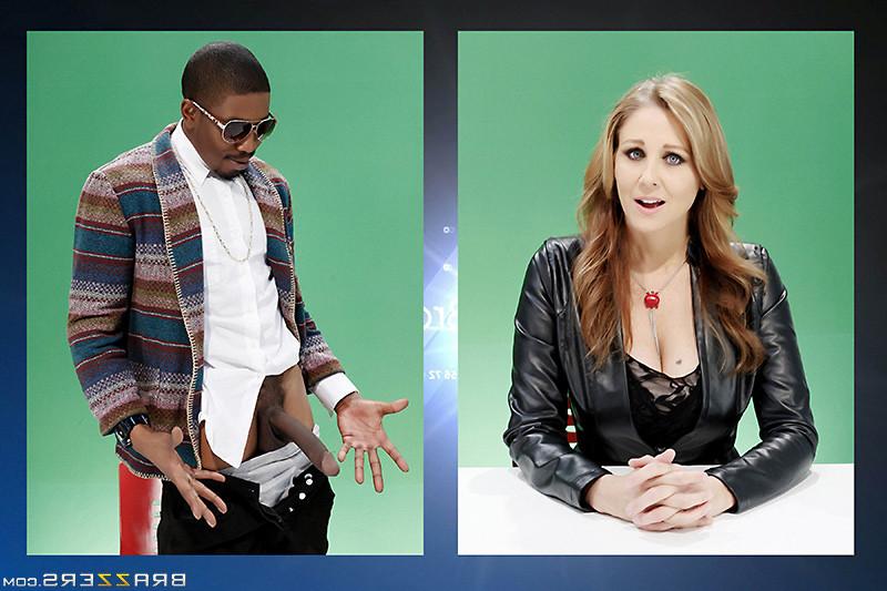 15P Busty talk show host Julia Ann fucks black cock on TV