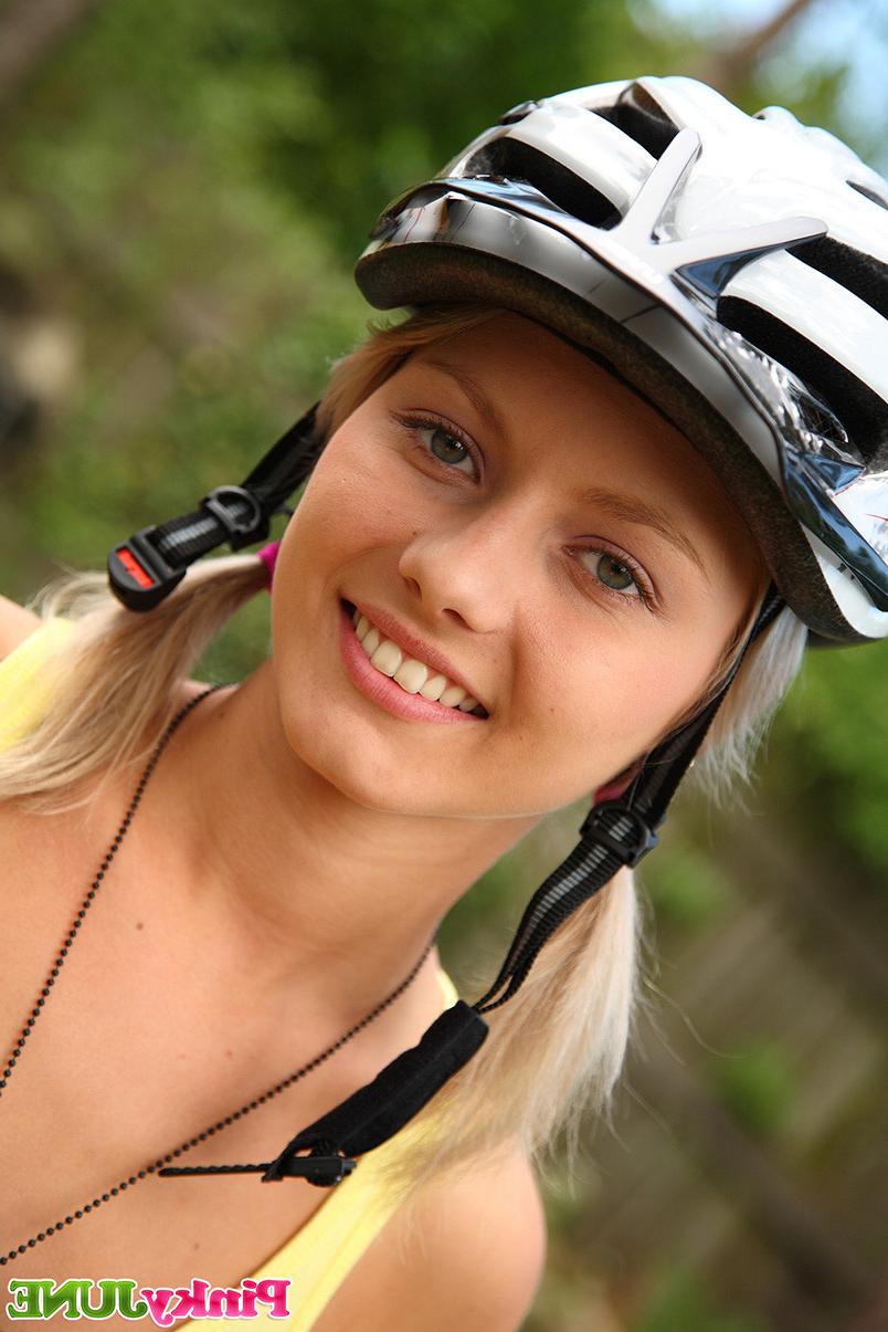 15P Beautiful blonde teen outdoors