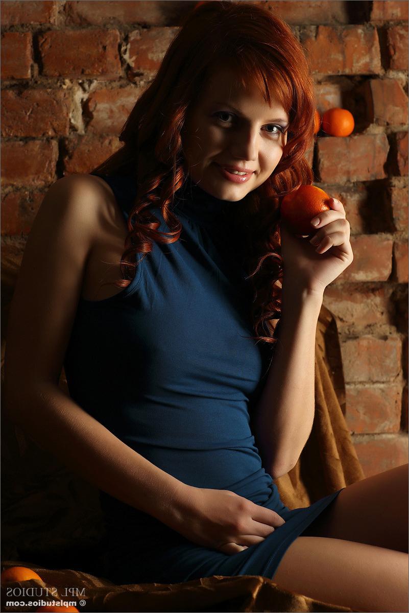 12P Hot and sexy teen redhead Solana flaunting her tight young body
