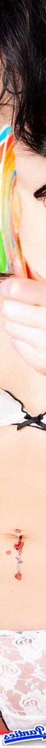 18P Reanna white lace thong on the bed