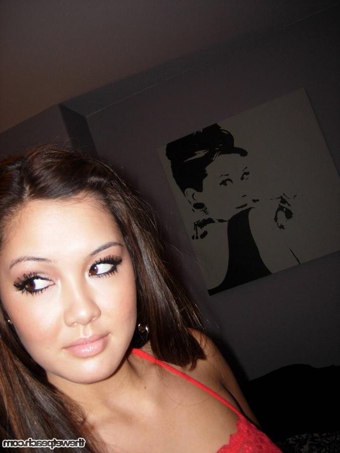 16P Teen layla spreading herself in red lace panties