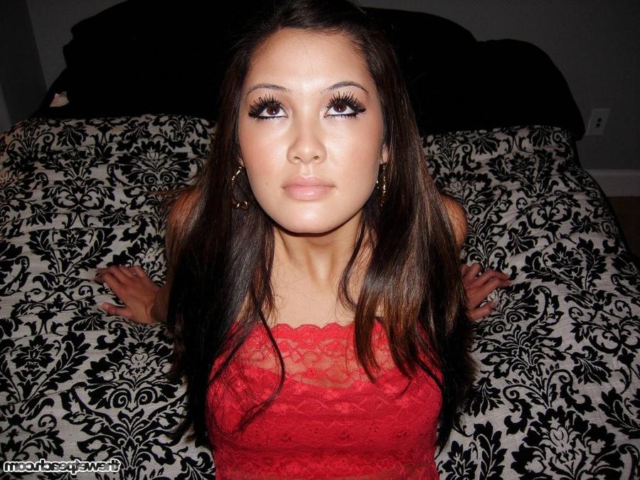 16P Teen layla spreading herself in red lace panties