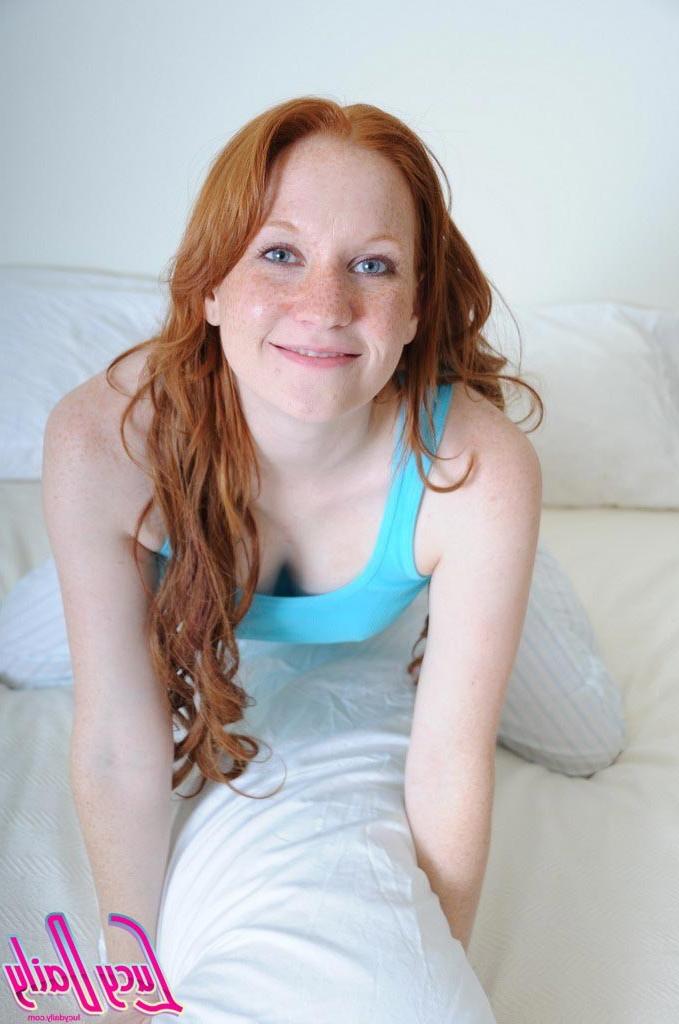 16P Cute pale freckled redhead strips