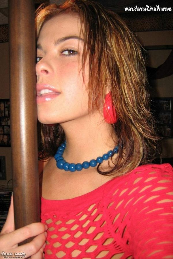 16P Naughty Kari Sweets topless with star nipple stickers