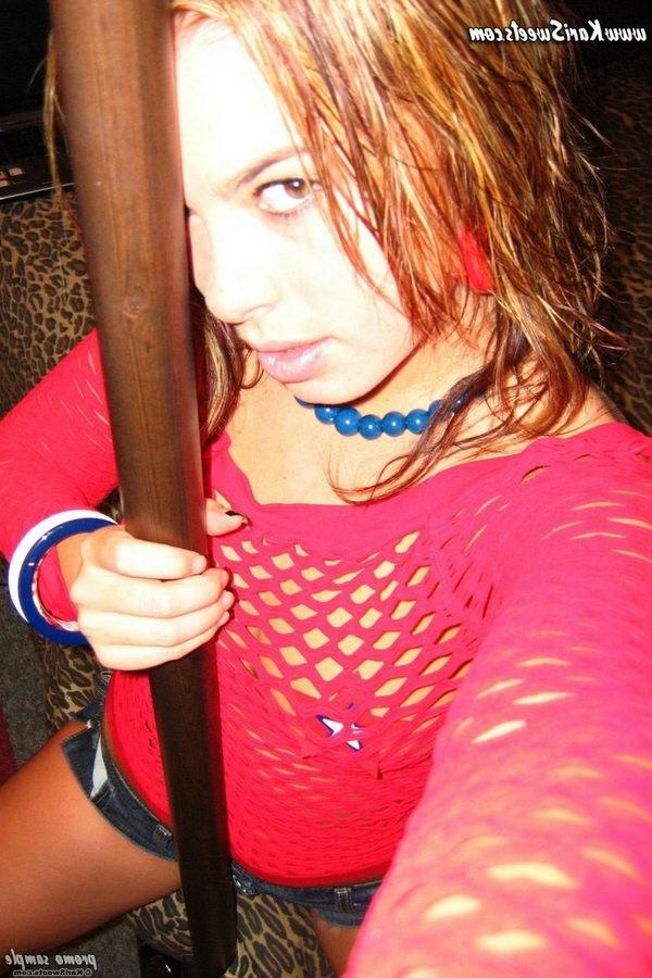 16P Naughty Kari Sweets topless with star nipple stickers