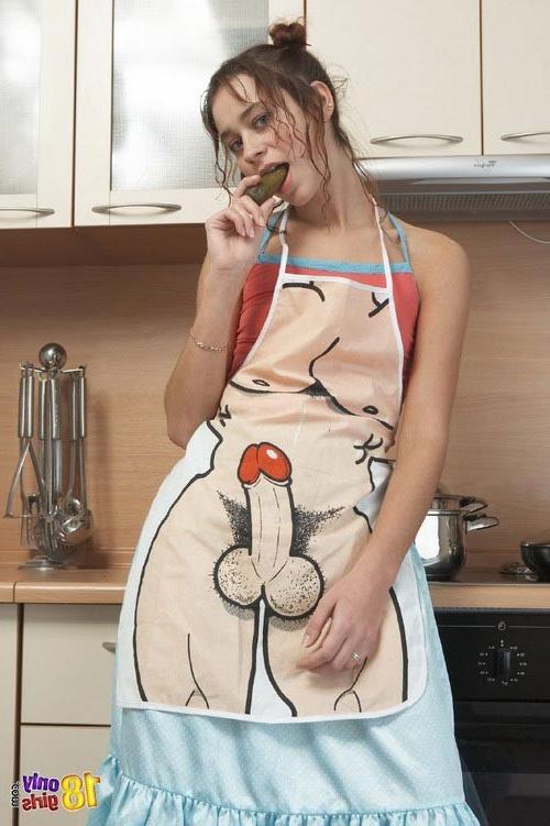 16P Two playful teens having some nasty fun in the kitchen