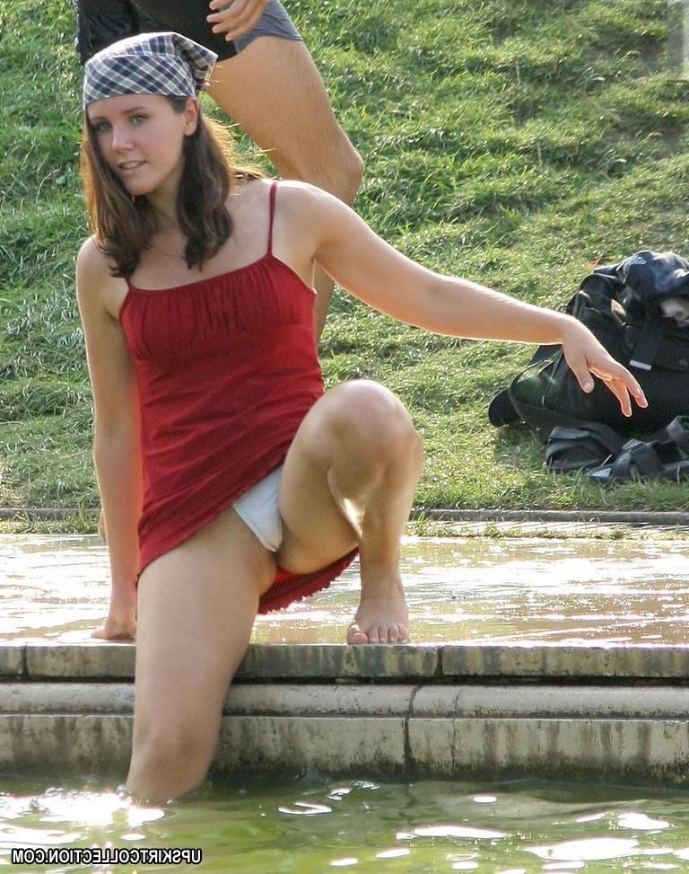 15P Sneaky upskirt of amateur girls busy reading or playing