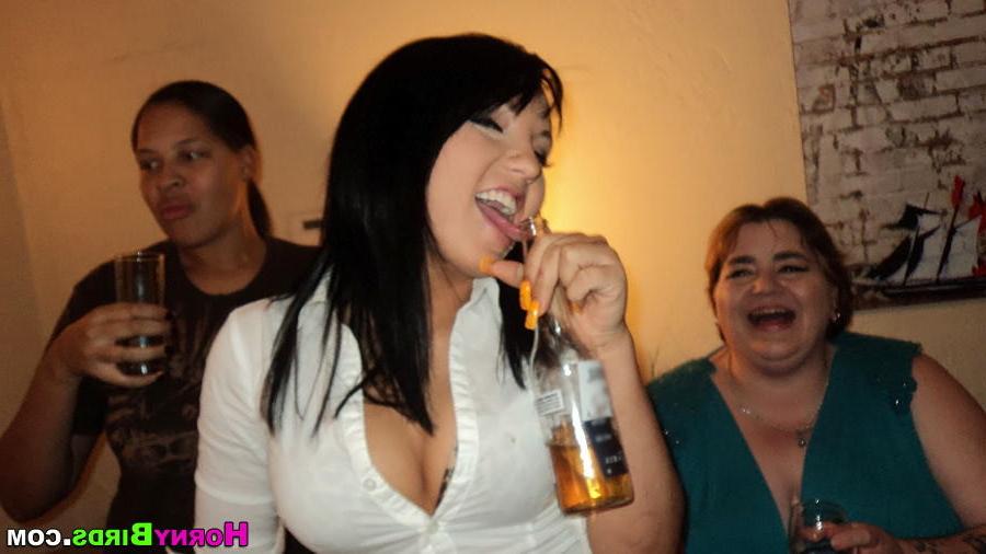 15P Drunk horny girlfriends partying with big cocks on CFNM holidays