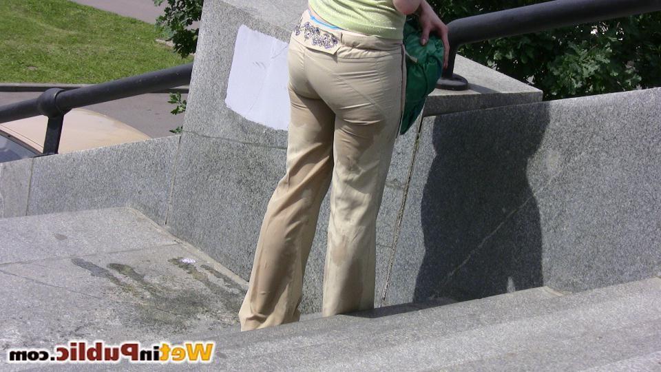 14P Passersby are shocked to see this redhead change after public wetting