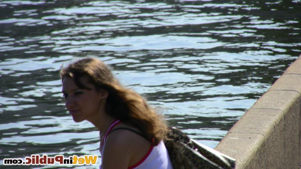 14P Chick wets herself enjoying a feeling of pee trickling down her legs