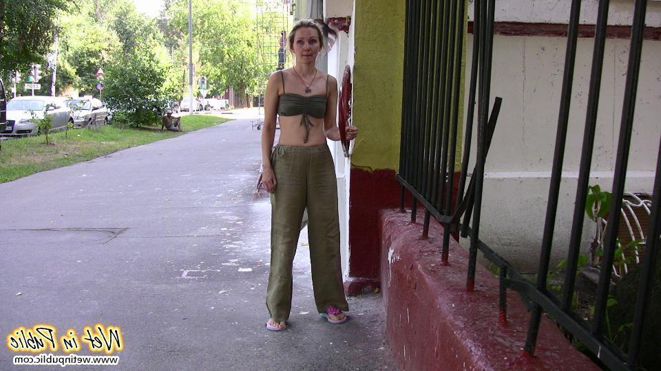 12P Fair hotsy does her best to keep urine in but pisses herself in public