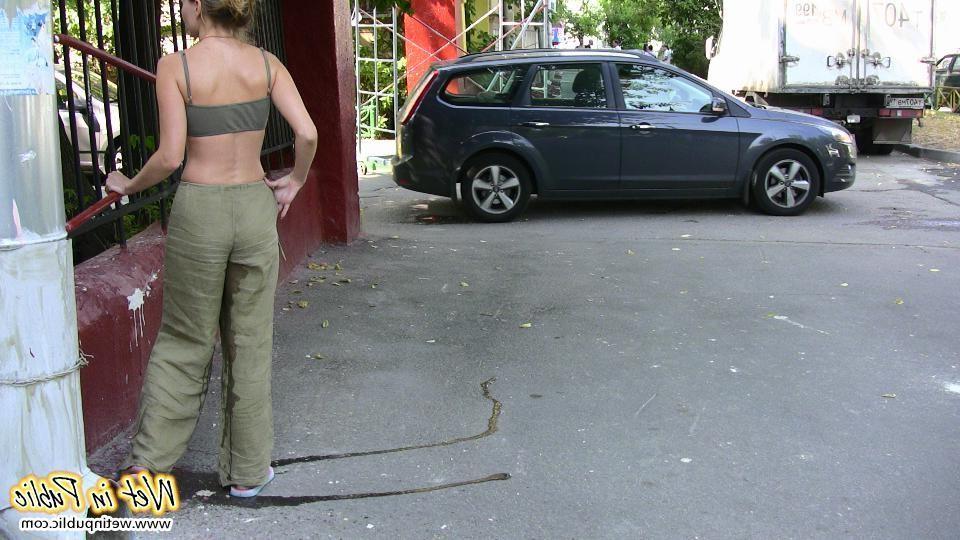 12P Fair hotsy does her best to keep urine in but pisses herself in public
