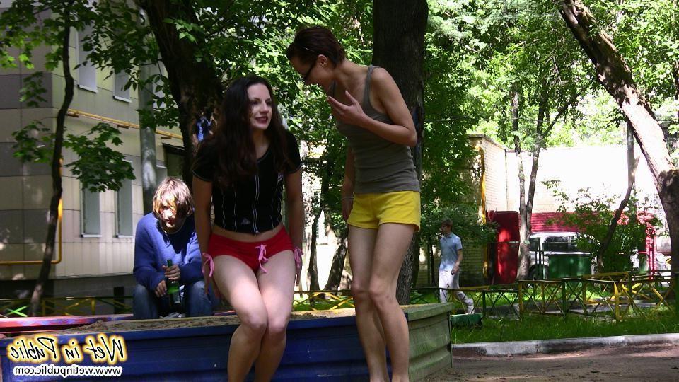 11P Amazing outdoor shorts wetting experience of two sexy summer girls