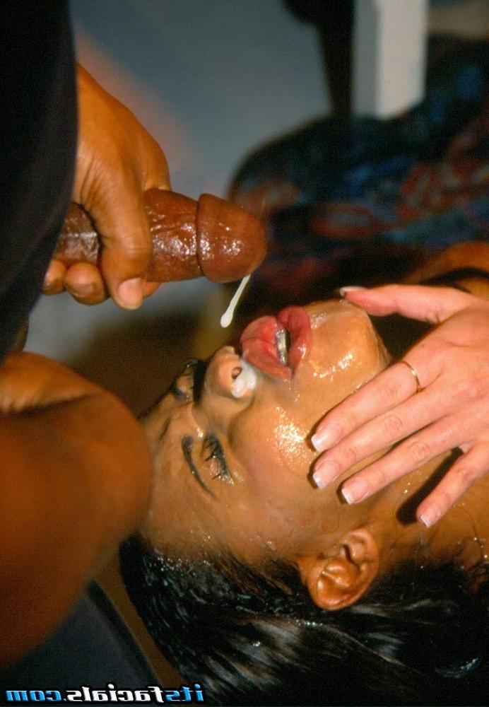 16P Blonde and black babes messy cumshot bukkake