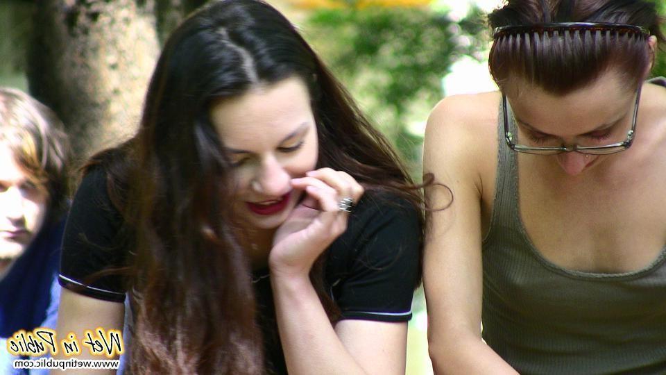 15P Public mess of two chicks in shorts who cannot control their bladders