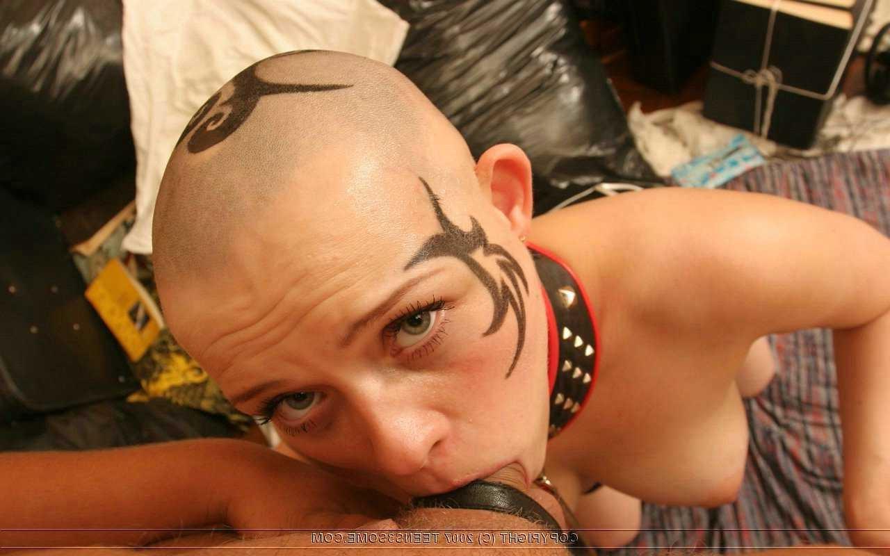 16P Teen with a shaved head and tattoos double deneprated
