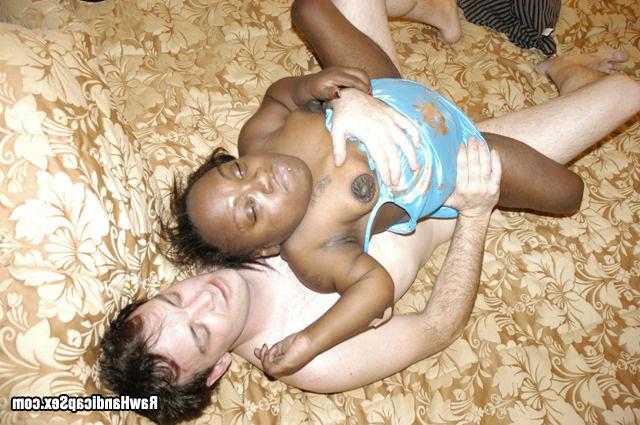 15P Crippled Black Woman Takes Big White Rod