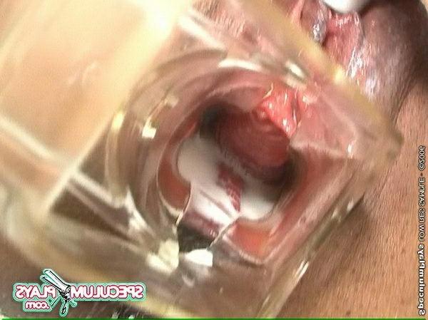 16P Girl with milk and a speculum in her pussy