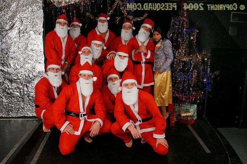 19P Glamorous babe gets bukkaked and pissed on by horny santas