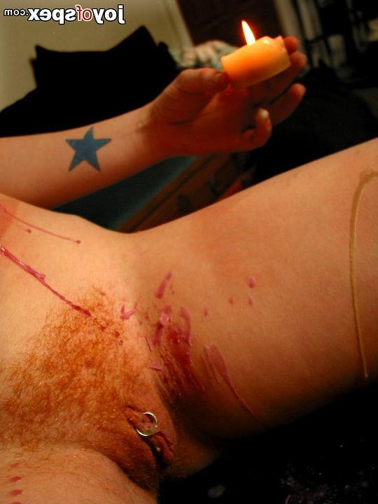 16P Redhead Glasses Gal Drips Burning Candle Wax On Puffy Nipples