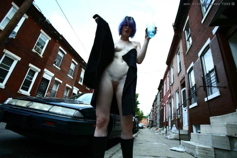 15P Sexy gothic teen skank whore spreading shaven cunt