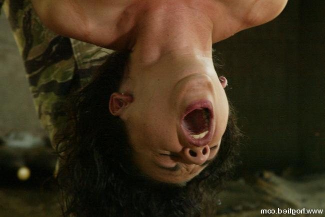 15P Latino babe in tied up fetish putside
