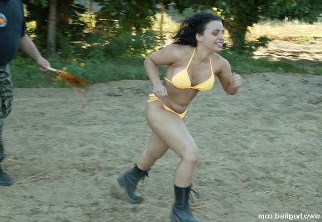 15P Latino babe in tied up fetish putside