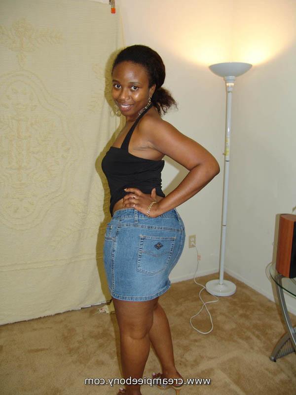 16P Cute black girl gets a white boy creampie surprise