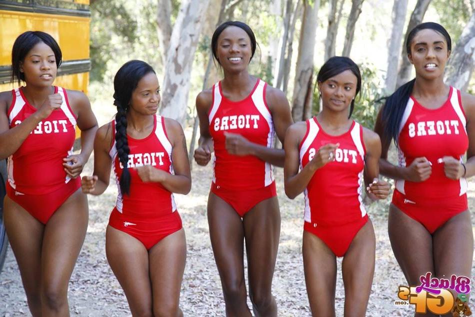 15P Sexy black school girls showing her sweet tits and butt