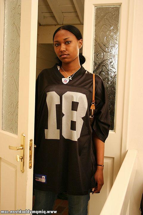 18P Black hottie gets her teen ass pimped out for a hard black cock fucking