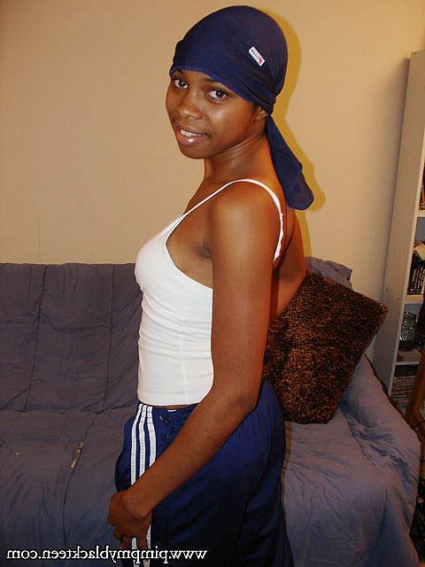 17P Big booty black teen gets her pimp on with a cock ride in her new lingerie