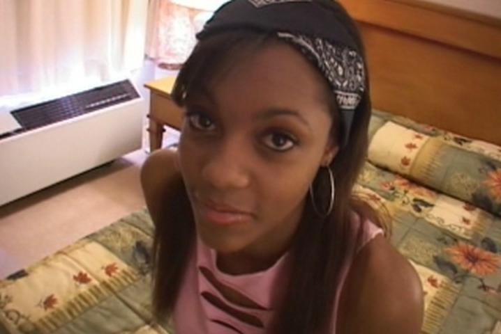 16P Beautiful ebony teen bouncing on a massive black cock
