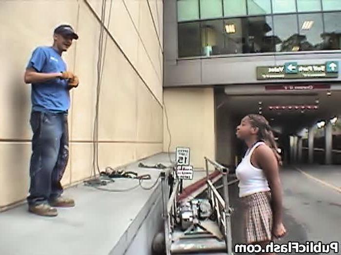 16P Public Flasher Bares Spectacular Black Boobs on Street