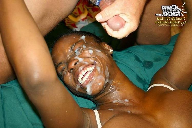 16P Black slut gangbang and messy facial